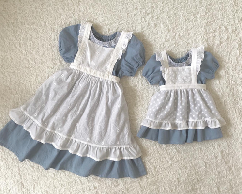 ナイロン エプロン かぶり チュニックエプロン 母の日