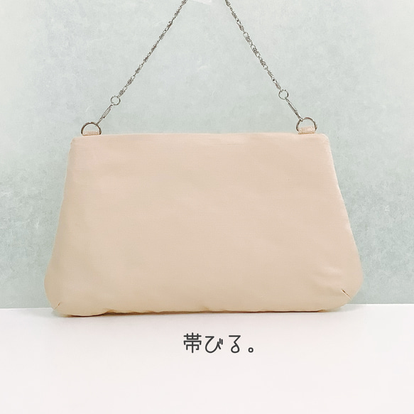 ✳︎Handbag✳︎ハンドバッグ✳︎アイボリー✳︎パーティバッグ✳︎帯リメイク✳︎ 5枚目の画像