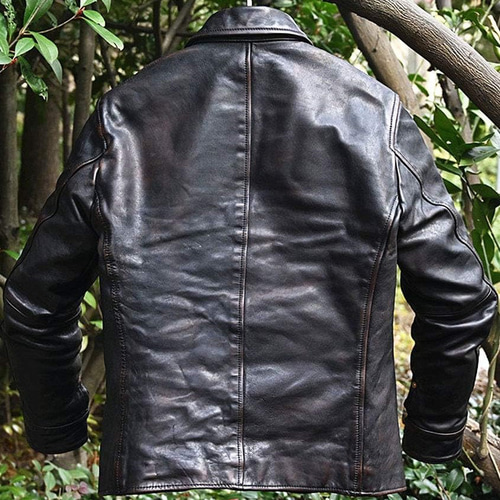 ワックスド羊革シャツ襟ショートコート Waxed Sheep Leather ワックスド羊革シャツ襟ショートコート Waxed Sheep Leather