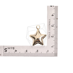 PDT-2714-G【2個入り】スターペンダント,Stars Pendant/15.7mm X 18.7mm 5枚目の画像