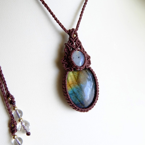 リリー様⭐️【最終値下げ】ラブラドライト&ムーンストーンマクラメ