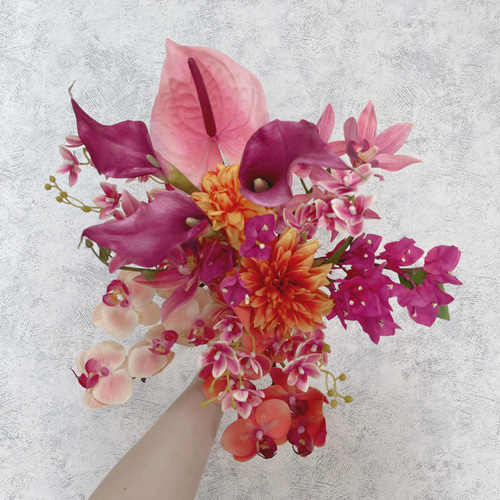 ブーケ＆ブートニア【No.174】造花ブーケアーティフィシャルフラワー