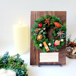 Creema限定クリスマス【winter scenery】木の実たちの ウッドボードリース&ツリーセット 4枚目の画像