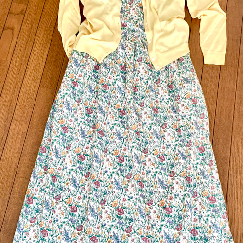 リバティ花柄ロングワンピース SALE ワンピース merci 通販 リバティ花柄ロングワンピース SALE ワンピース merci 通販