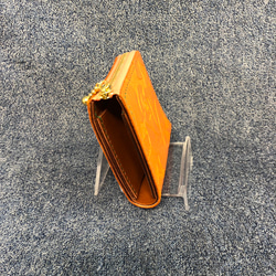 革　Ｌ字ファスナー　財布　オレンジ　型押しローズ 7枚目の画像