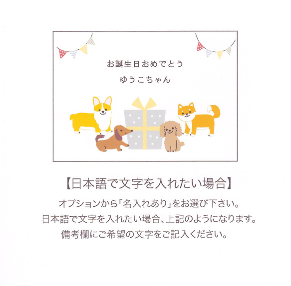 【名入れも可能】バースデーカード/柴犬、ダックスフンド、コーギー、トイプードル＜お誕生日カード＞ 7枚目の画像