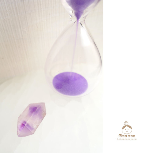 1点もの 】砂時計アメジスト【 E 】◇ 時を刻む紫の結晶