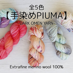 【K2】全5色！イタリア製 手染め毛糸 PIUMA -DARK OMEN YARN-【輸入毛糸】 1枚目の画像