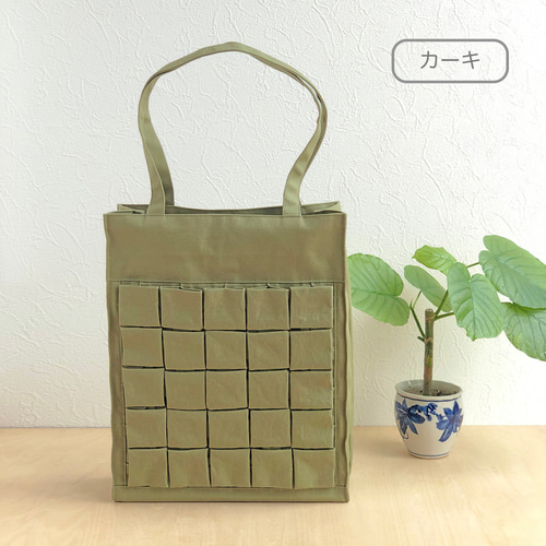 受注制作】スクエアスモッキングトートバッグ（Mサイズ）☆4