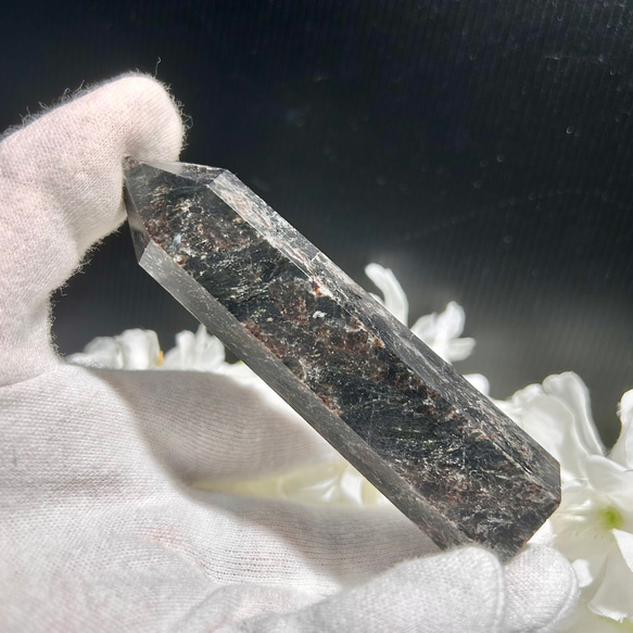 天然石　ガーネットインヌーマイト　ポイント　六角柱　96ｍｍ　天然石インテリアや置物として 4枚目の画像