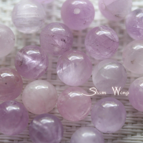 ピンククンツァイト ラウンド約7.4～7.7mm☆5粒✿天然石 天然石