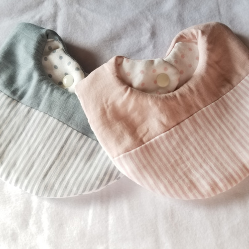 売り切れました  020 ふわふわスタイ  両面ガーゼ 再販6】ふわふわガーゼスタイ ♡両面可愛いリバーシブル