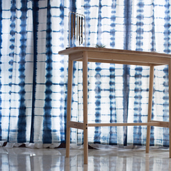 竹影 手工紮染藍染純棉窗簾門簾 原創設計天然草木染訂製成品窗簾 第7張的照片