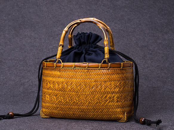 XVVX] 女性用、軽量、竹製ハンド、茶道収納バッグ、手作り竹バッグ