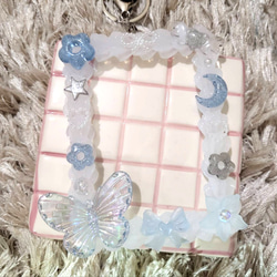 トレカケースデコ キーホルダー型(水色) デコパーツ れんこん 通販