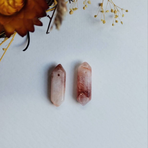 送料無料】ヒマラヤピンク水晶柱 双剣水晶 2個 天然石 Gemstone忍 通販