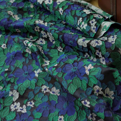 青緑色の立体感小花柄 ジャカード生地 [4003] 6枚目の画像