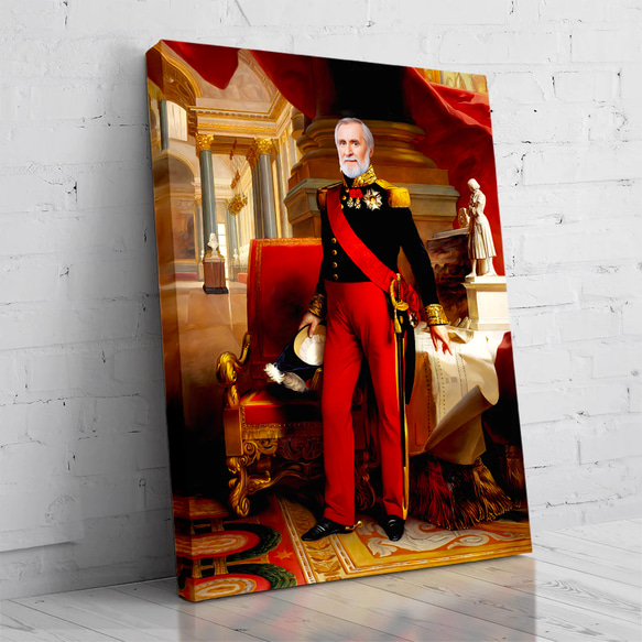 【オーダーメイド】写真からカスタムロイヤルキング天皇皇帝油絵スタイルの肖像画一点物 似顔絵 イラスト彼氏夫の贈り物誕生日 100%