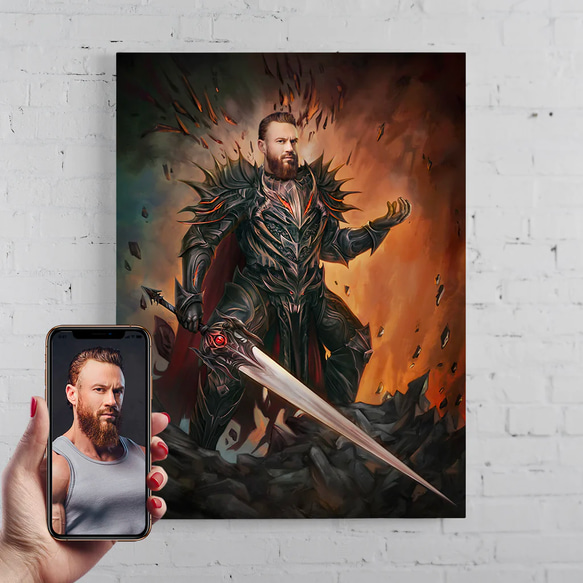 【オーダーメイド】写真からカスタムロイヤルキング天皇皇帝油絵スタイルの肖像画一点物 似顔絵 イラスト彼氏夫の贈り物誕生日 100%