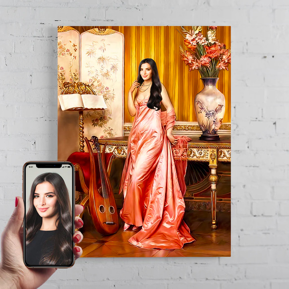 【オーダーメイド】写真からカスタムロイヤルキング天皇皇帝油絵スタイルの肖像画一点物 似顔絵 イラスト彼氏夫の贈り物誕生日 100%