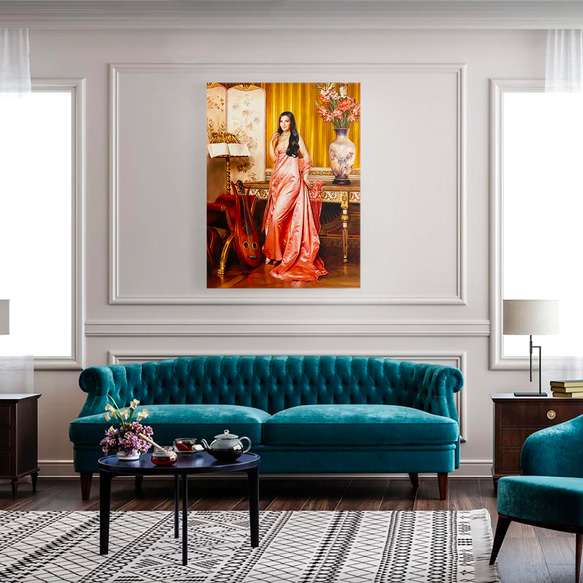 【オーダーメイド】写真からカスタムロイヤルキング天皇皇帝油絵スタイルの肖像画一点物 似顔絵 イラスト彼氏夫の贈り物誕生日 100%