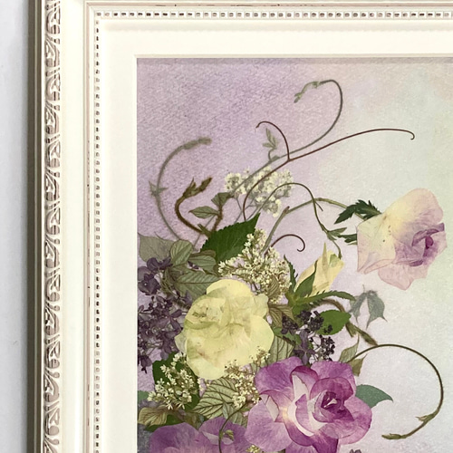 押し花 押し花額 押し花アート 縦長 バラ ピンク系のバラ 秋色 押し花 押し花額 押し花アート 縦長 バラ ピンク系のバラ 秋色