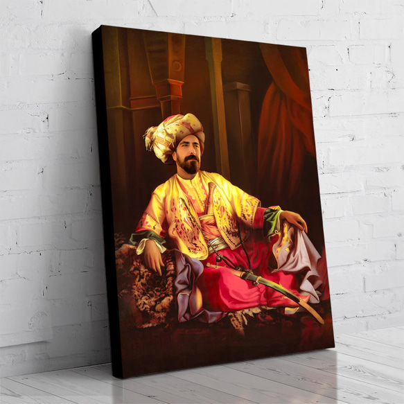 【オーダーメイド】写真からカスタムロイヤルキング天皇皇帝油絵スタイルの肖像画一点物 似顔絵 イラスト彼氏夫の贈り物誕生日 100%