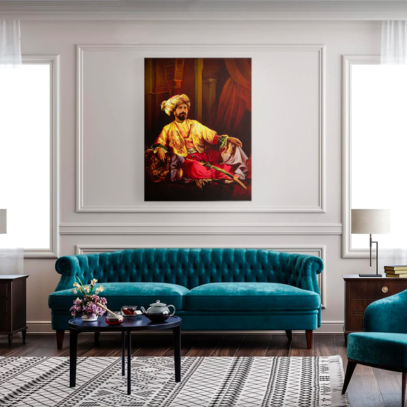 【オーダーメイド】写真からカスタムロイヤルキング天皇皇帝油絵スタイルの肖像画一点物 似顔絵 イラスト彼氏夫の贈り物誕生日 100%