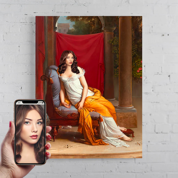 【オーダーメイド】写真からカスタムロイヤルキング天皇皇帝油絵スタイルの肖像画一点物 似顔絵 イラスト彼氏夫の贈り物誕生日 100%