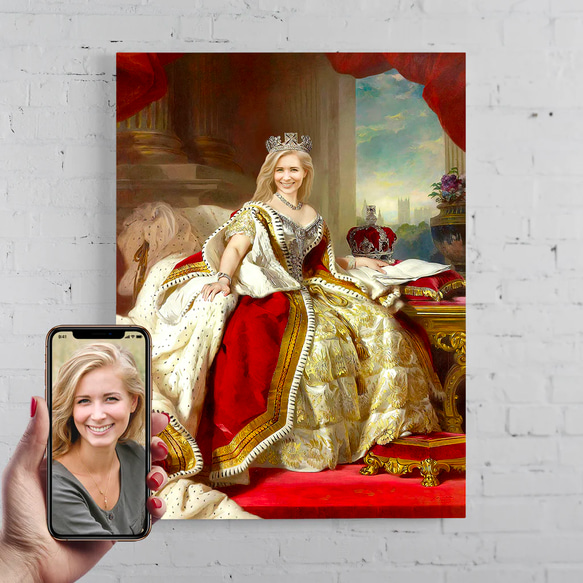 【オーダーメイド】写真からカスタムロイヤルキング天皇皇帝油絵スタイルの肖像画一点物 似顔絵 イラスト彼氏夫の贈り物誕生日 帆布・キャンバス T1542999700(11830円)