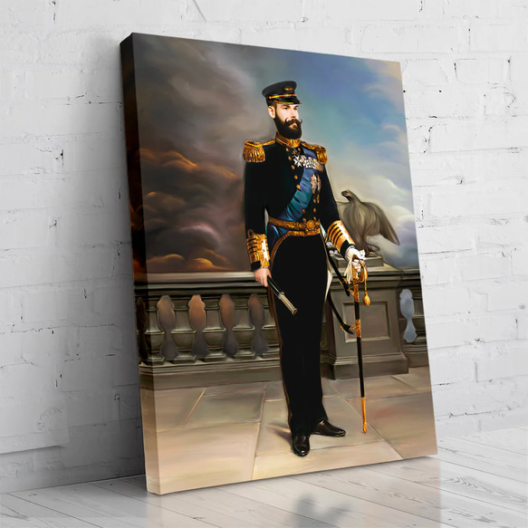 【オーダーメイド】写真からカスタムロイヤルキング天皇皇帝油絵スタイルの肖像画一点物 似顔絵 イラスト彼氏夫の贈り物誕生日 100%