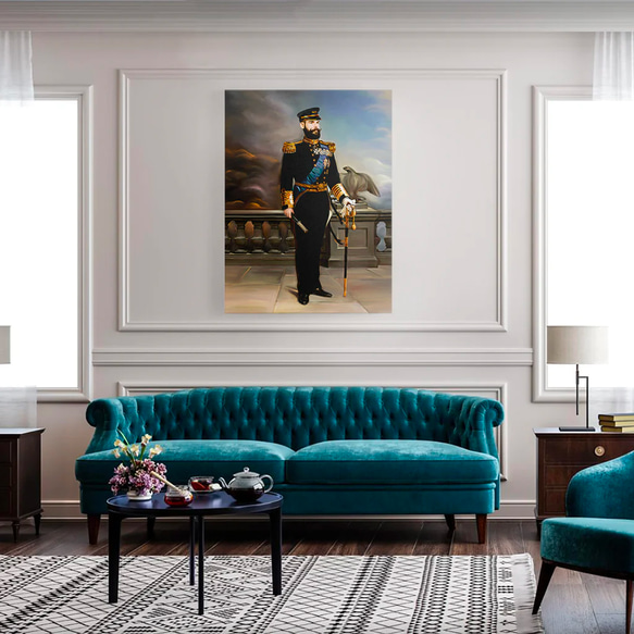 【オーダーメイド】写真からカスタムロイヤルキング天皇皇帝油絵スタイルの肖像画一点物 似顔絵 イラスト彼氏夫の贈り物誕生日 100%