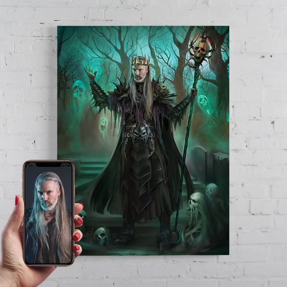 【オーダーメイド】写真からカスタムロイヤルキング天皇皇帝油絵スタイルの肖像画一点物 似顔絵 イラスト彼氏夫の贈り物誕生日 100%