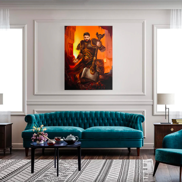 【オーダーメイド】写真からカスタムロイヤルキング天皇皇帝油絵スタイルの肖像画一点物 似顔絵 イラスト彼氏夫の贈り物誕生日 100%