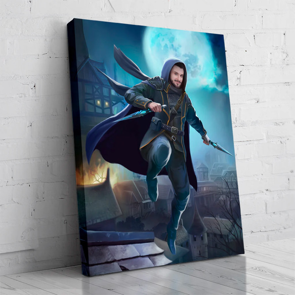 【オーダーメイド】写真からカスタムロイヤルキング天皇皇帝油絵スタイルの肖像画一点物 似顔絵 イラスト彼氏夫の贈り物誕生日 100%