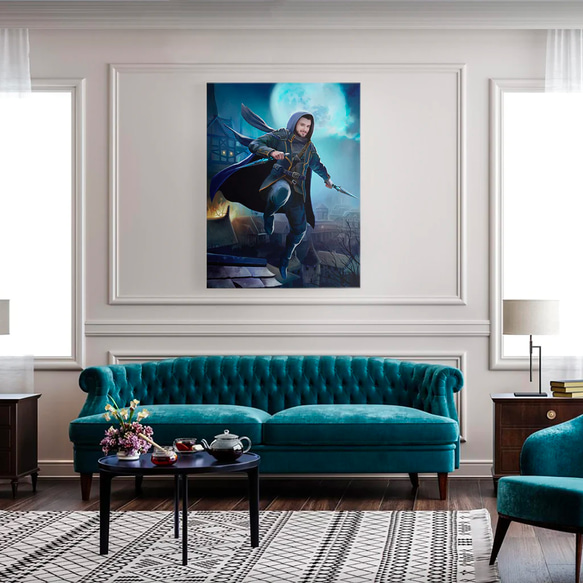 【オーダーメイド】写真からカスタムロイヤルキング天皇皇帝油絵スタイルの肖像画一点物 似顔絵 イラスト彼氏夫の贈り物誕生日 100%