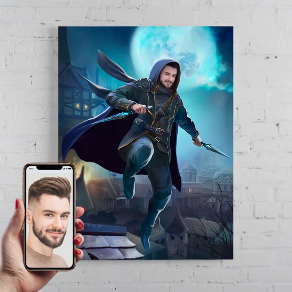 【オーダーメイド】写真からカスタムロイヤルキング天皇皇帝油絵スタイルの肖像画一点物 似顔絵 イラスト彼氏夫の贈り物誕生日 100%