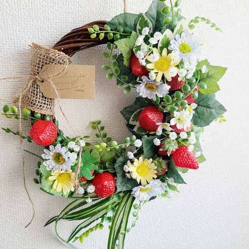 商品名【羽菜】ゆみい♥イエローローズの花束風スワッグリース　 春リース d207866358c7d06830253d3922452e