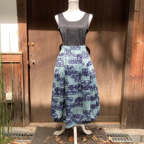 【完成品販売 80cm】バルーンスカートの浴衣ドレス
