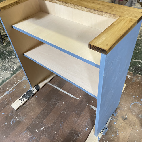 漆喰風カウンター レジ台 レジカウンター 机・デスク エバーグリーン