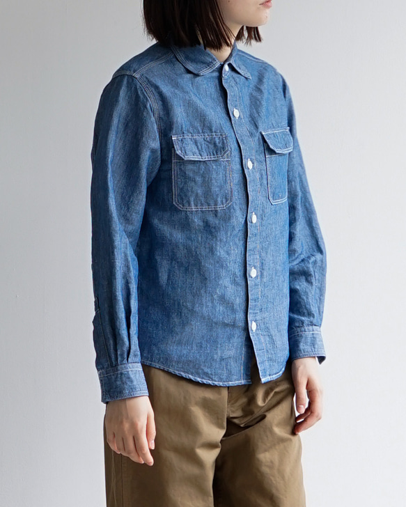 シャンブレーワークシャツ/chambray work shirt/size1 5枚目の画像