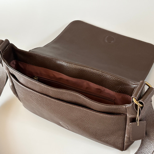 ダークブラウン2way 本革 郵便屋さんのショルダーバッグ ユニセックス