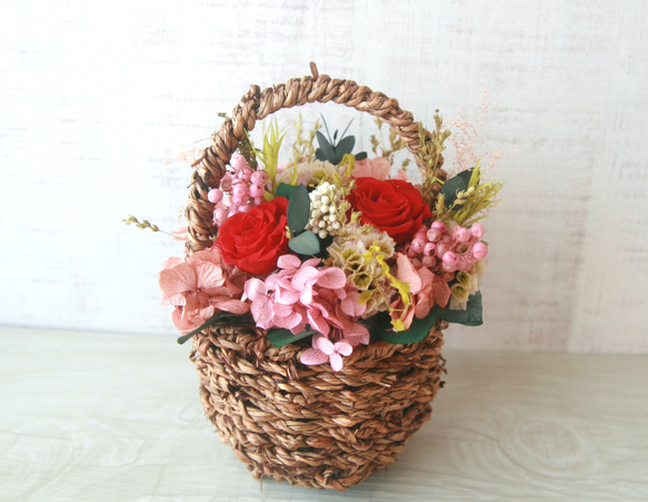 Flower basket (S) red rose 2枚目の画像