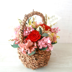 Flower basket (S) red rose 3枚目の画像