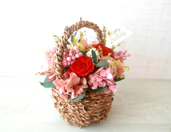 Flower basket (S) red rose 3枚目の画像