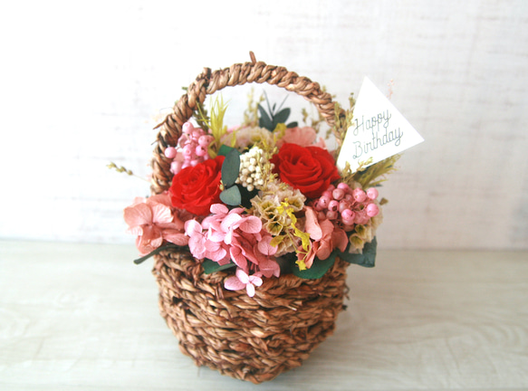 Flower basket (S) red rose 7枚目の画像