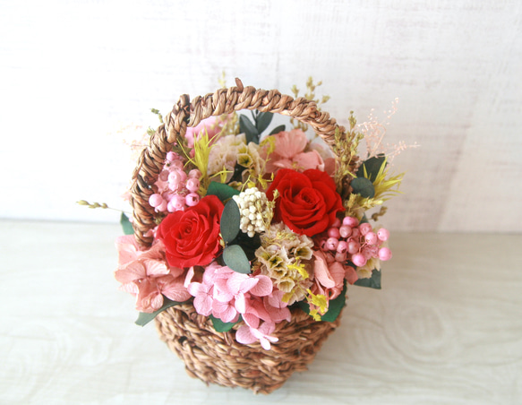 Flower basket (S) red rose 4枚目の画像