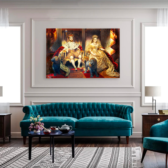 【オーダーメイド】写真からカスタムロイヤルキング天皇皇帝油絵スタイルの肖像画一点物 似顔絵 イラスト彼氏夫の贈り物誕生日 100%