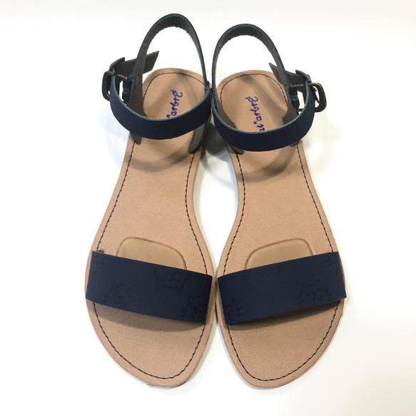 有理由的寶石，獨一無二的產品 Yuru Nyanko 涼鞋（海軍藍）M 尺寸（23.0 厘米至 23.5 厘米），3 種類型，帶 第7張的照片