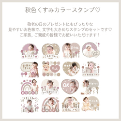 LINEスタンプセット！写真を送るだけで、簡単可愛い秋色くすみカラースタンプを作成します♡pink 2枚目の画像